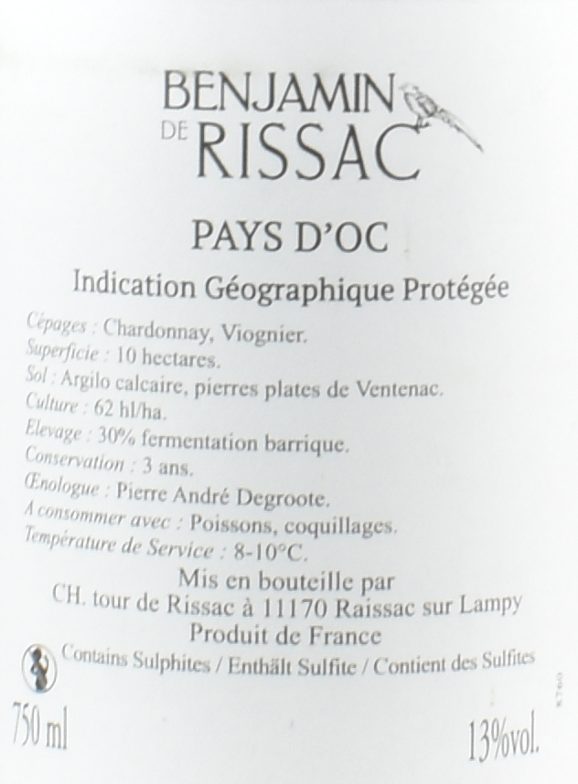 Benjamin de Rissac Chardonnay - Viognier